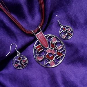 Abstract Necklace and Earring Set
